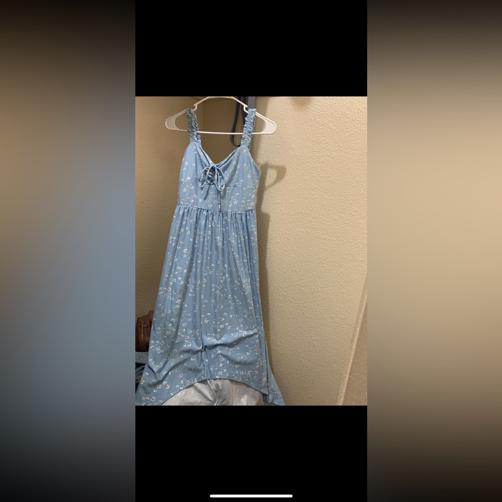 Floral printed dress in baby blue